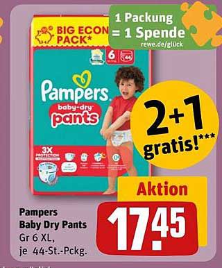 Pampers Baby Dry Pants Gr 6 XL - 2+1 gratis