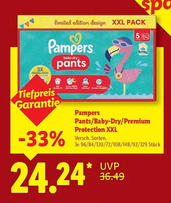 Pampers Pants/Baby-Dry/Premium Protection XXL – 33% Rabatt!