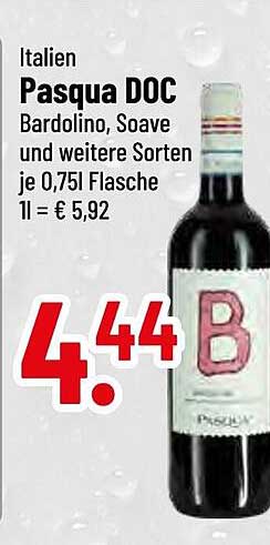 Pasqua DOC Bardolino, Soave und weitere Sorten je 0,75 l Flasche