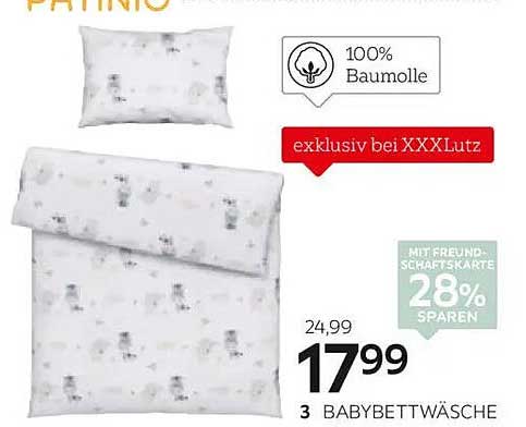 PATINIO Babybettwäsche 3-teilig aus 100% Baumwolle