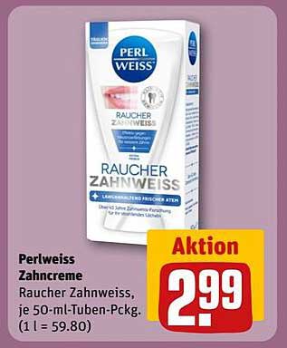 Perlweiss Zahnpasta Raucher Zahnweiss, 50 ml