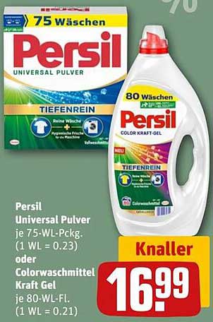 Persil Universal Pulver 75 Wäschen oder Colorwaschmittel Kraft Gel 80 Wäschen