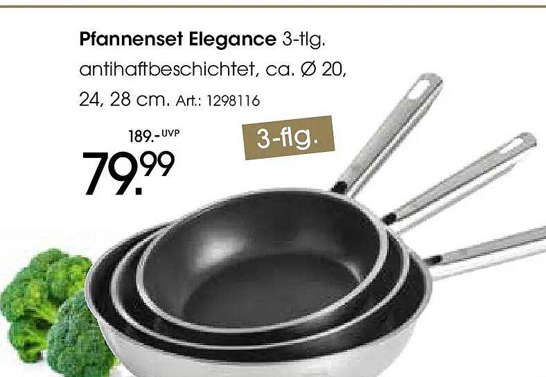 Pfannenset Elegance 3-tlg., antihaftbeschichtet, ca. Ø 20, 24, 28 cm