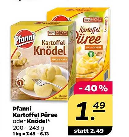 Pfanni Kartoffel Püree oder Knödel