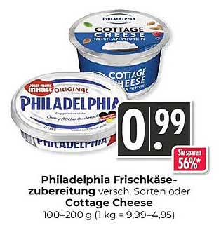 Philadelphia Frischkäsezubereitung verschiedene Sorten oder Cottage Cheese