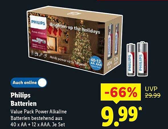 Philips Batterien Value Pack Power Alkaline