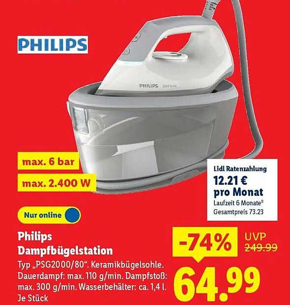 Philips Dampf Bügelstation PSG2000/80