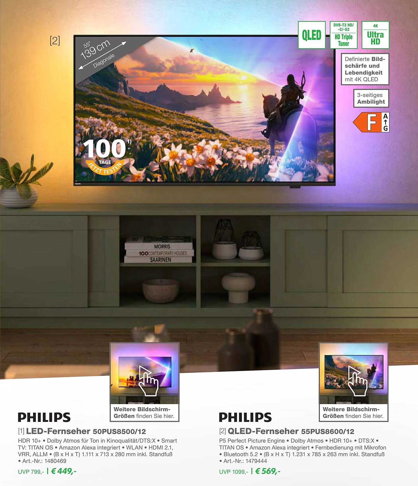 PHILIPS QLED-Fernseher 55PUS8600/12