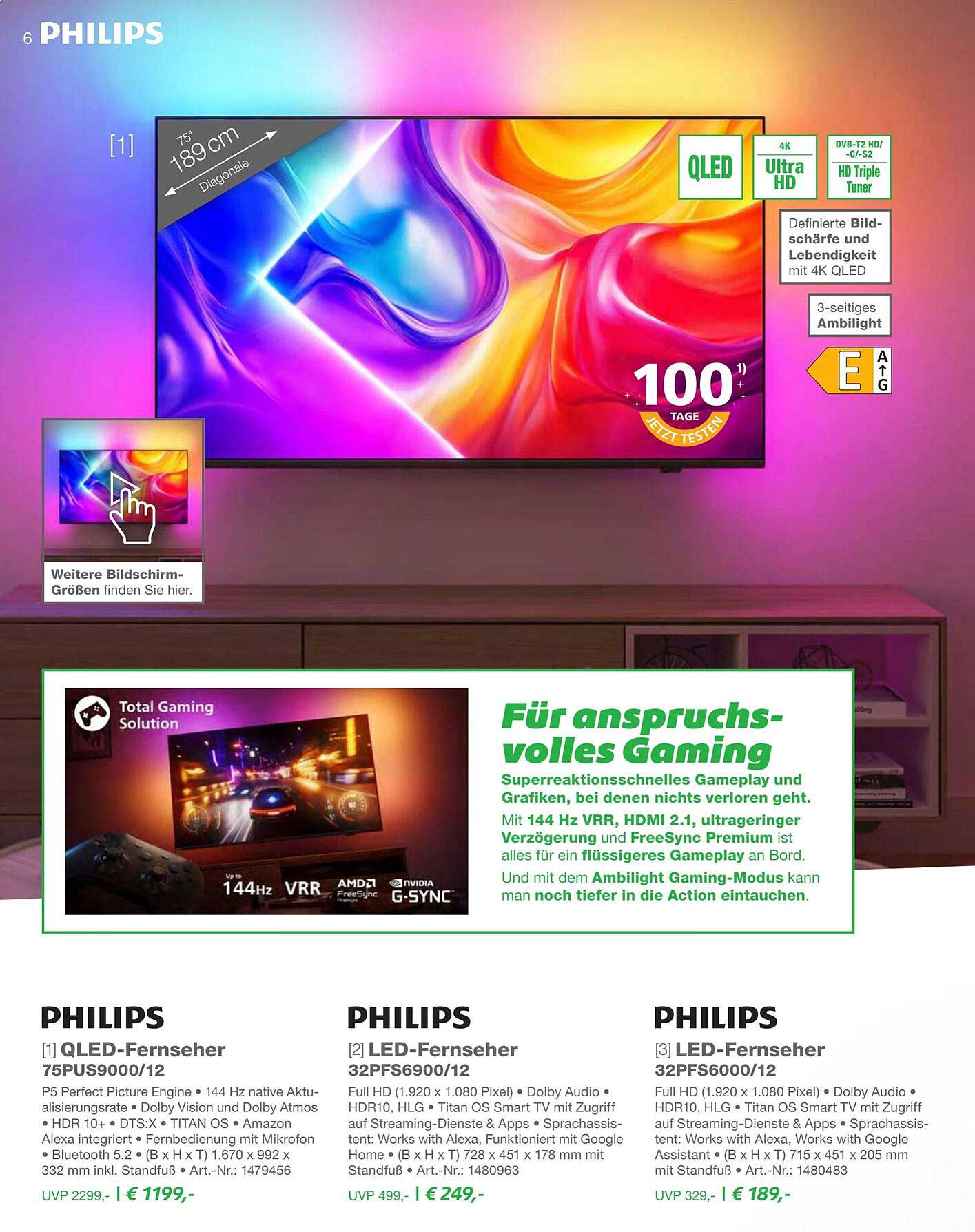 PHILIPS QLED-Fernseher 75PUS9000/12