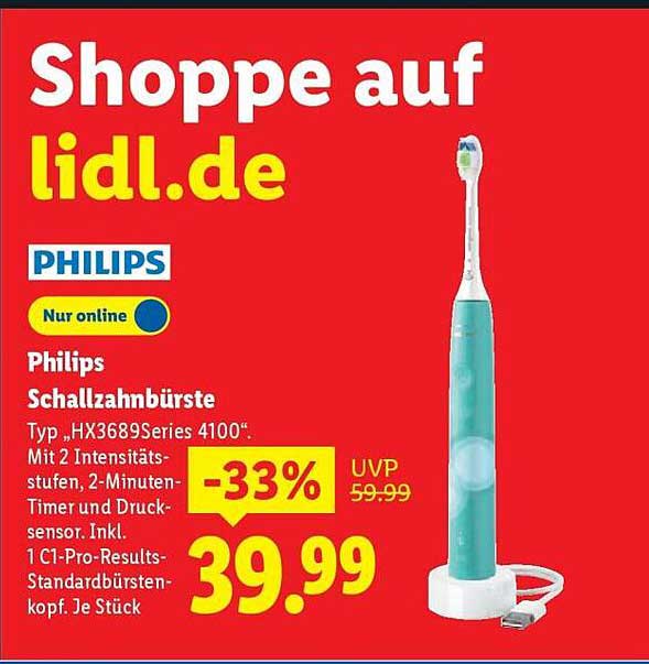 Philips Schallzahnbürste Typ „HX3689Series 4100“