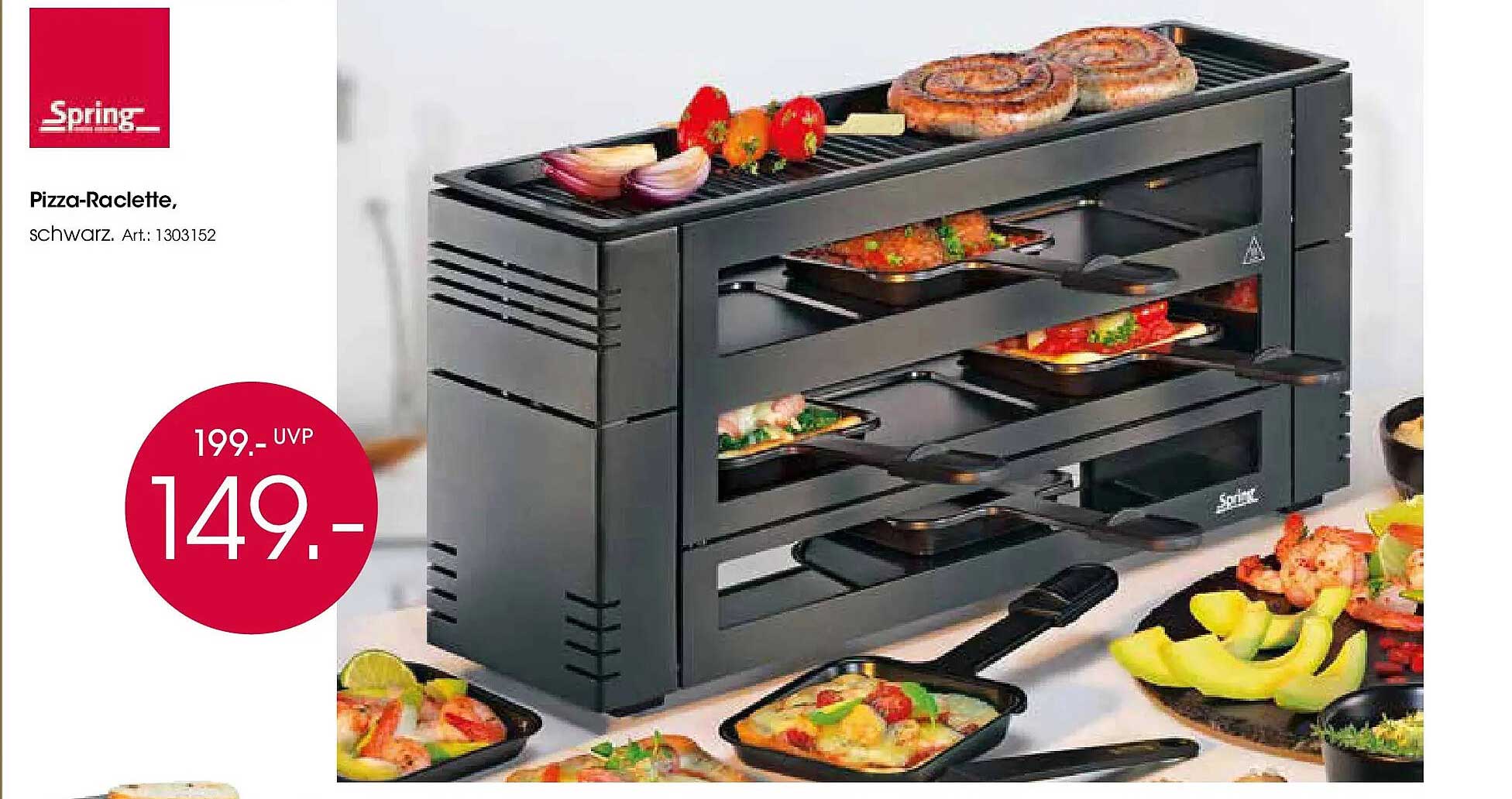 Pizza-Raclette, schwarz