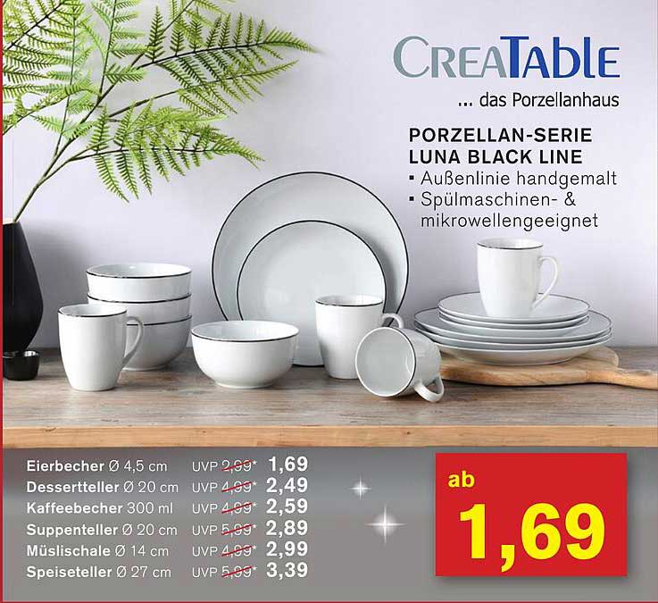 Porzellan-Serie Luna Black Line von CREATable
