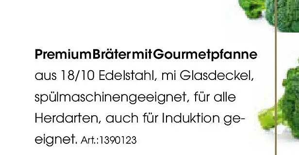 Premium Bräter mit Gourmetpfanne aus 18/10 Edelstahl