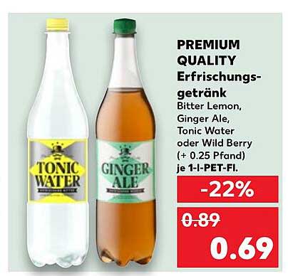 PREMIUM QUALITY Erfrischungsgetränk - Bitter Lemon, Ginger Ale, Tonic Water oder Wild Berry