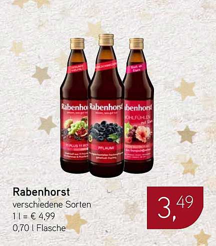 Rabenhorst Fruchtsäfte in verschiedenen Sorten