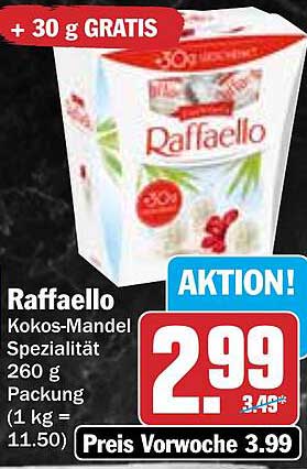 Raffaello Kokos-Mandel Spezialität 260 g Packung + 30 g GRATIS