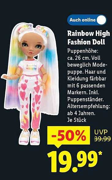 Rainbow High Fashion Doll - 50% Rabatt auf die UVP!