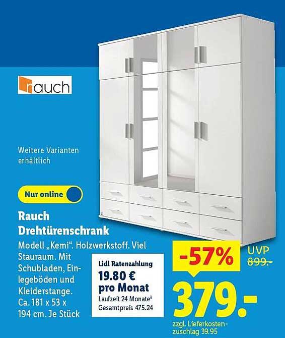 Rauch Drehtürenschrank Modell „Kemi“