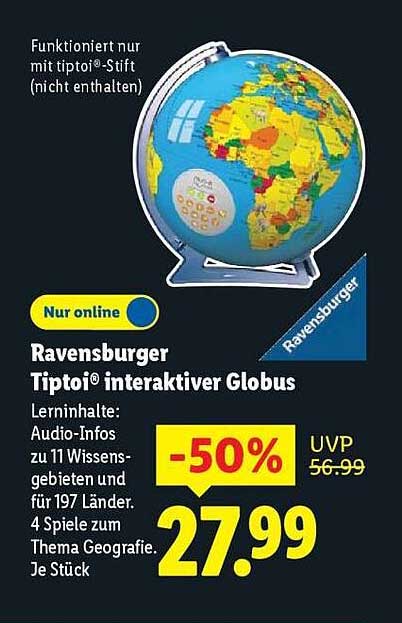 Ravensburger Tiptoi® interaktiver Globus