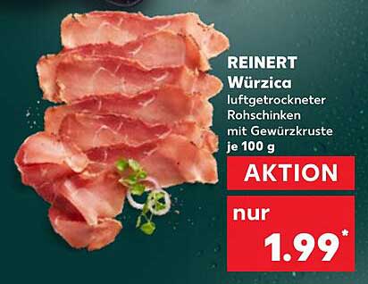 REINERT Würzica luftgetrockneter Rohschinken mit Gewürzkrueste je 100 g