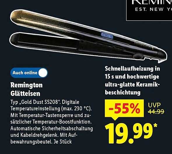 Remington Glätteisen Gold Dust S5208