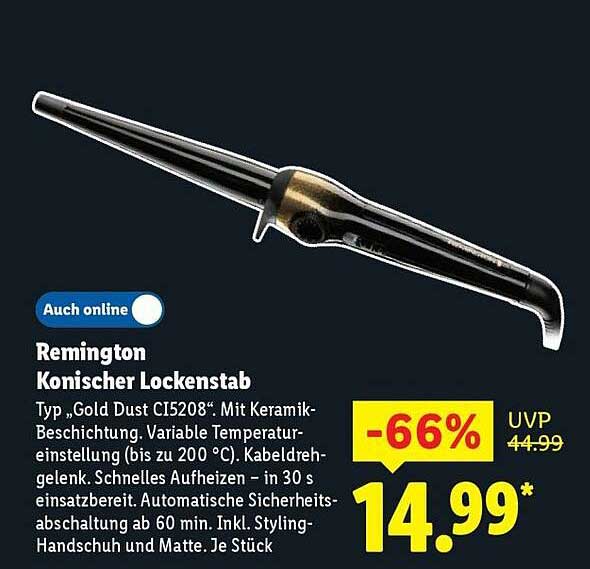 Remington Konischer Lockenstab Typ „Gold Dust CI5208“