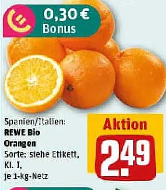REWE Bio Orangen - Aktion zum besten Preis