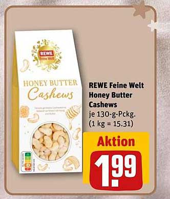 REWE Feine Welt Honey Butter Cashews 130 g
