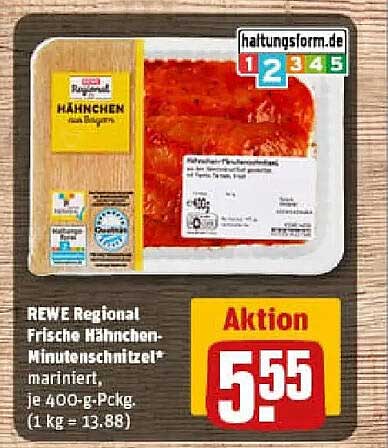 REWE Regional Frische Hähnchen-Minuteschnitzel* mariniert, je 400-g-Pckg.