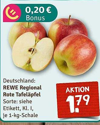 REWE Regional Rote Tafeläpfel in 1-kg-Schale
