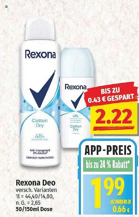 Rexona Deo verschiedene Varianten