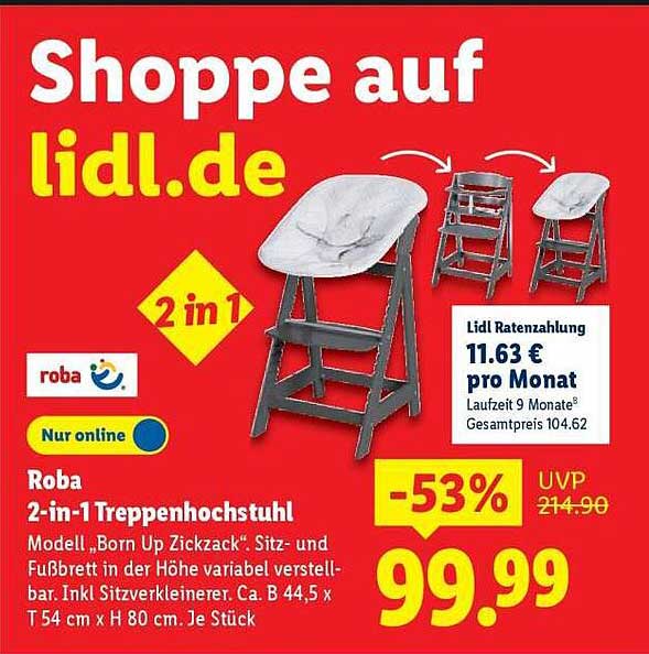 Roba 2-in-1 Treppenhochstuhl Modell 'Born Up Zickzack'