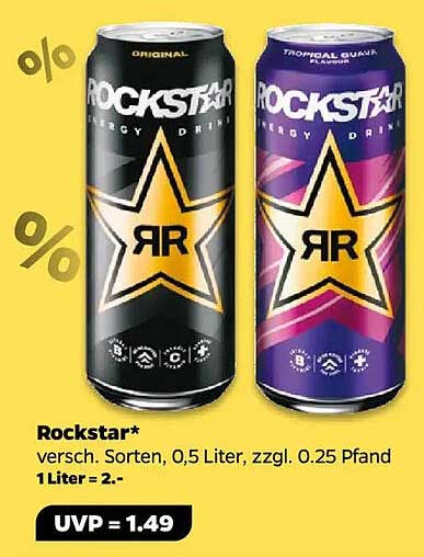 Rockstar Energy Drink – verschiedene Sorten, 0,5 Liter