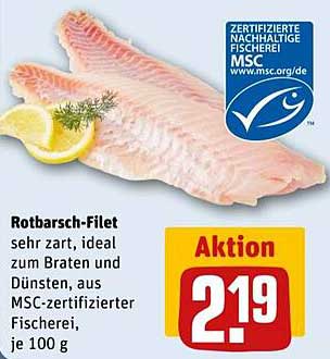 Rotbarsch-Filet, je 100 g