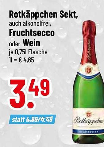 Rotkäppchen Sekt, auch alkoholfrei, Fruchtsecco oder Wein je 0,75l Flasche