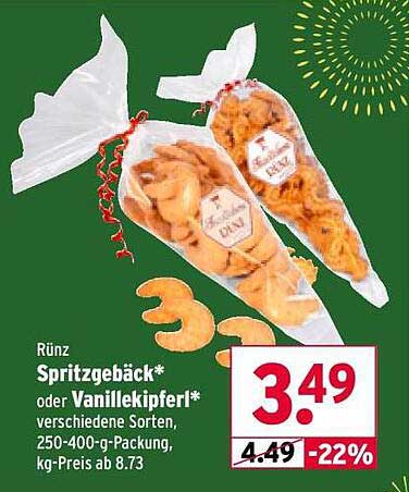 Rünz Spritzgebäck* oder Vanillekipferl* - verschiedene Sorten, 250-400-g-Packung
