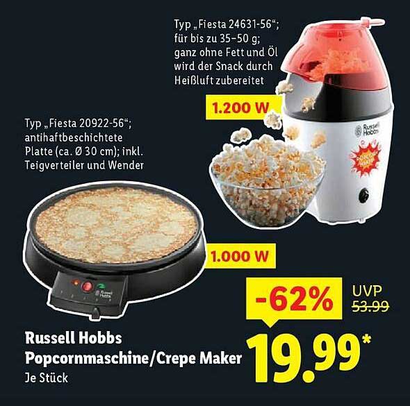 Russell Hobbs Popcornmaschine/Crepemaker