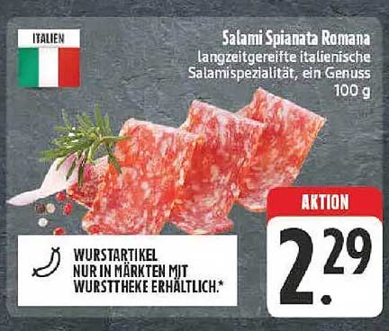 Salami Spianata Romana – langzeitgereifte italienische Salamispezialität, ein Genuss 100 g