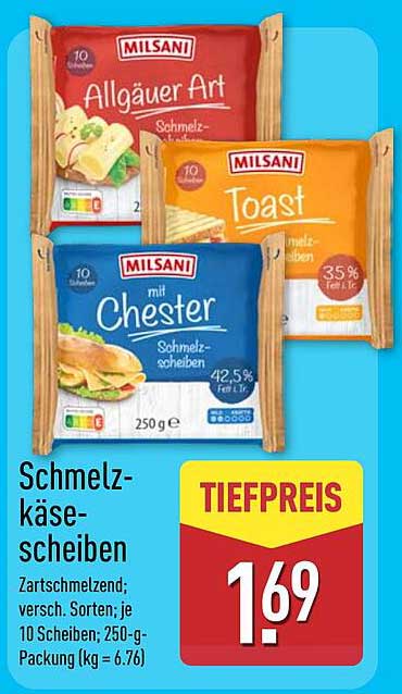 Schmelzkäse-Scheiben von Milsani