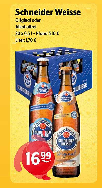 Schneider Weisse Original oder Alkoholfrei 20 x 0,5 l