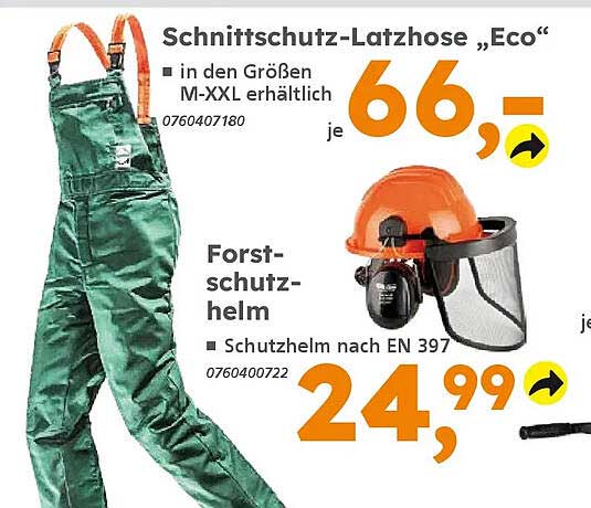 Schnittschutz-Latzhose „Eco“ und Forstschutzhelm