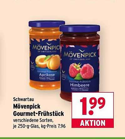 Schwartau Mövenpick Gourmet-Frühstück verschiedene Sorten, je 250-g-Glas