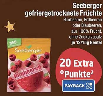 Seeberger gefriergetrocknete Früchte – Himbeeren, Erdbeeren oder Blaubeeren