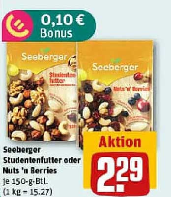 Seeberger Studentenfutter oder Nuts 'n' Berries - 150 g