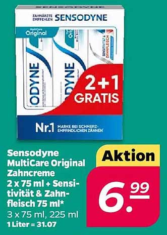 Sensodyne MultiCare Original Zahnpasta 2+1 Gratis Aktion