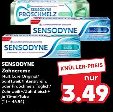 SENSODYNE Zahnpasta – Multicare Original/Sanftweiß/Intensivrein oder ProSchmelz