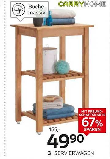 SERVIERWAGEN CARRYHOME aus Massivholz – jetzt für nur 49,90 €