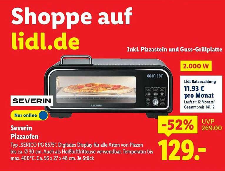 Severin Pizzaofen Typ „SERICO PG 8575“