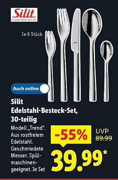 Silit Edelstahl-Besteck-Set, 30-teilig
