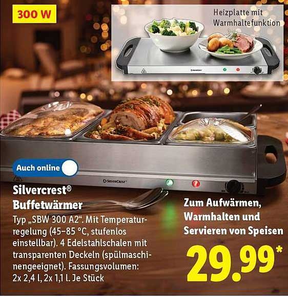 Silvercrest® Buffetwärmer Typ „SBW 300 A2“